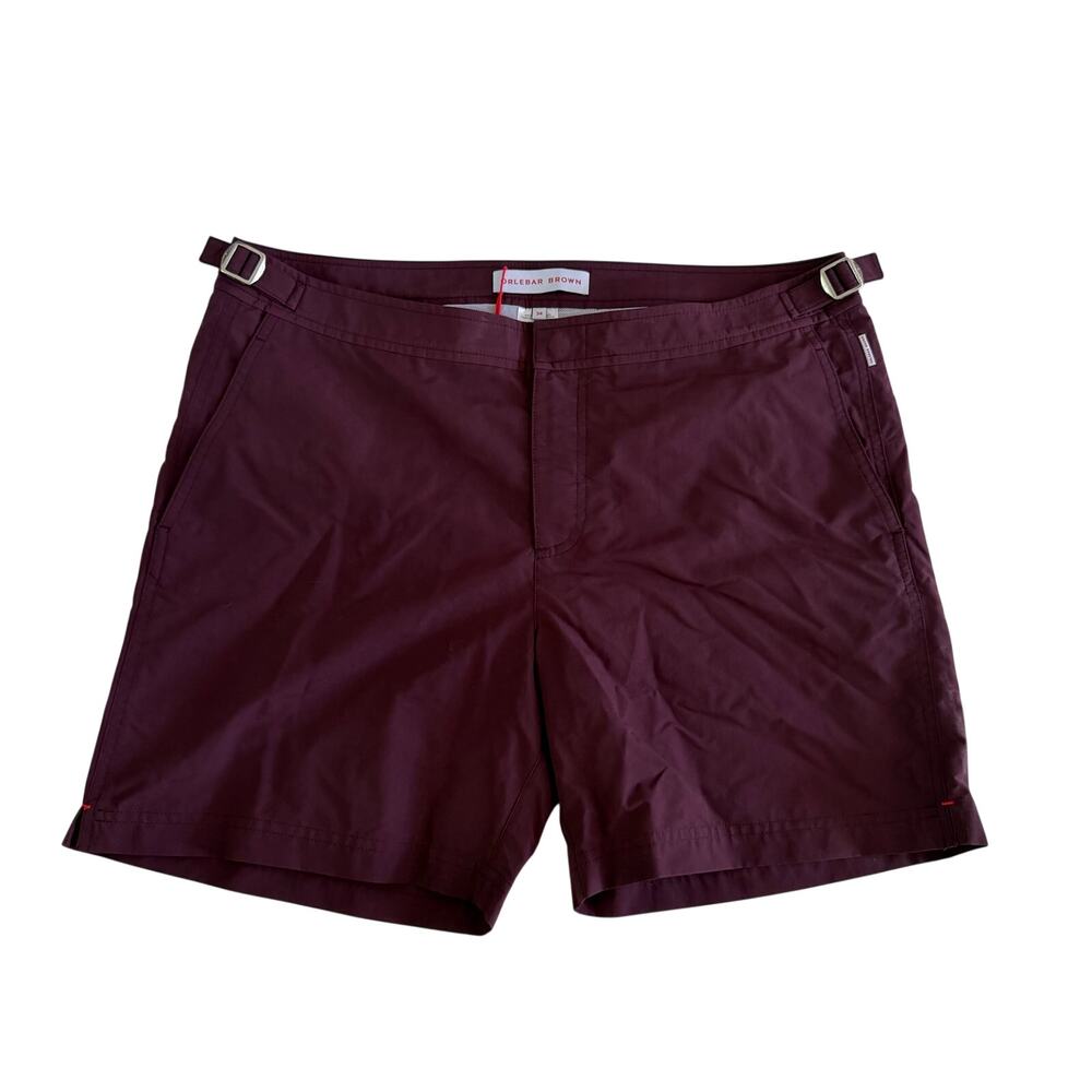 NWT Orlebar Brown Burgundy Mid Length Swim Shorts Bathing Suit US 28 EU 36